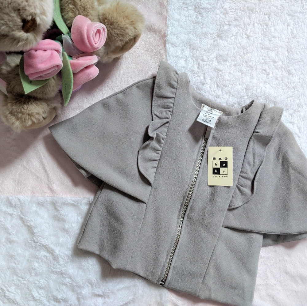 Max Studio Baby | Gray Ruffle Top - Picture 2 of 4
